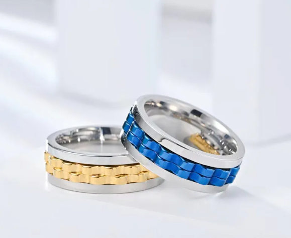 Stainless Steel Spinner Fidget Ring — Stress Relief You Can Wear