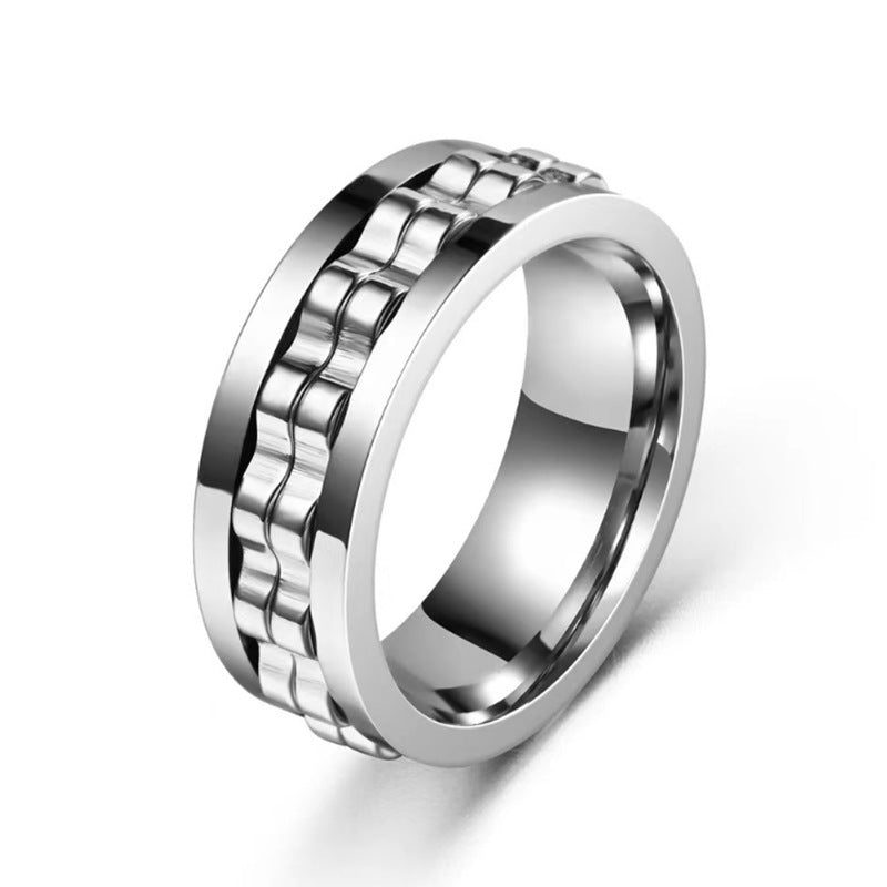 Stainless Steel Spinner Fidget Ring — Stress Relief You Can Wear