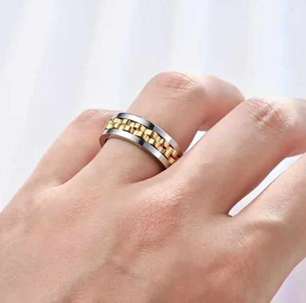 Stainless Steel Spinner Fidget Ring — Stress Relief You Can Wear