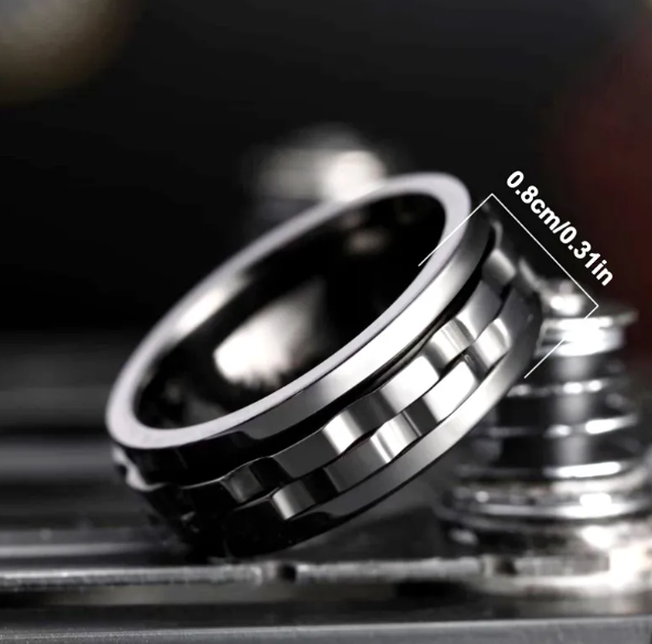 Stainless Steel Spinner Fidget Ring — Stress Relief You Can Wear