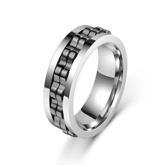 Stainless Steel Spinner Fidget Ring — Stress Relief You Can Wear